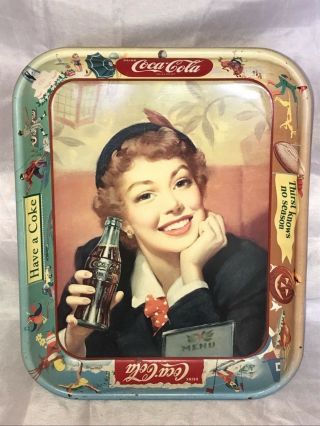 1958 Drink Coca - Cola Metal Serving Tray - Thirst Knows No Season,  Have A Coke