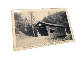 Old Vintage Postcard Of Covered Bridge Near Millville Pa 1955