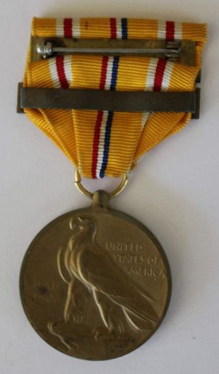 US WWII USN Navy Marine Corps USMC Pacific theater medal w/ fleet bar 2
