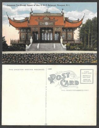 Old Rhode Island Postcard - Newport - Belmont Estate - Japanese Tea Garden