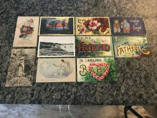 10 Vintage Post Cards Most Over 100 Years Old