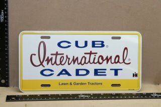 Ih Cub Cadet International Lawn Tractor Dealer Embossed Metal License Plate Sign