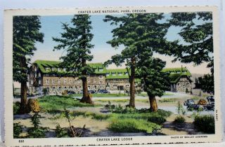 Oregon Or Crater Lake National Park Lodge Postcard Old Vintage Card View Post Pc