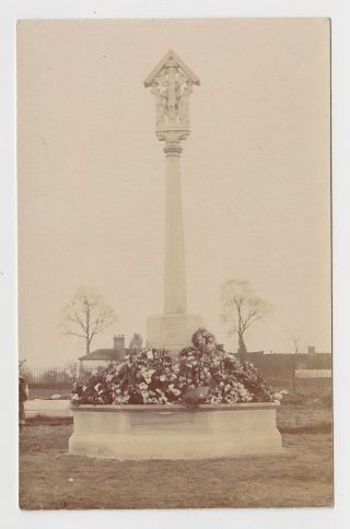 Old Real Photo Card Balsham War Memorial Around 1920 Newmarket Cambridge