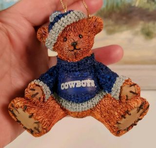 Russ Bears From The Past Nfl Dallas Cowboys Football Christmas Tree Ornament 3 "