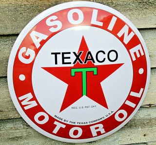 Licensed Texaco Gasoline Motor Oil Dome Metal Sign Nostalgic,  Retro,  Vintage 17