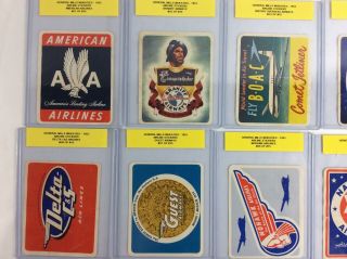 Complete Set Of (15) 1953 General Mills Wheaties Airline Stickers Advertising 2