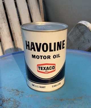 Vintage Texaco Havoline 1 Quart Motor Oil Can,  Full.