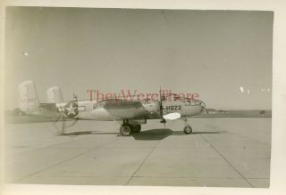 Wwii Photo - Parked B 25 Mitchell Bomber Plane On Air Base (44 - 30607) (hq 22)