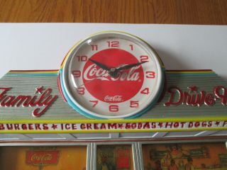 Vintage Coca Cola Clock 1988 Drive in Deuce Coupe Burwood USA 3