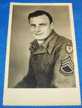 Ww2 Photo: 9th Air Force Nco With British Made Patch,  Jacket,  Eto