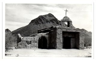 Rppc Old Adobe Church,  Old Tucson,  Az Postcard 5n (2) 7