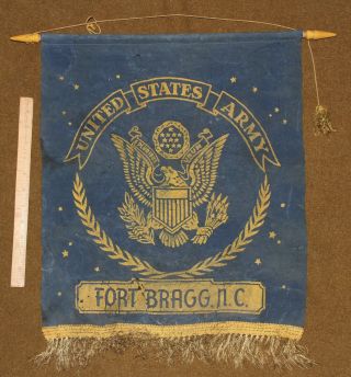 Wwii Us Army Fort Bragg Nc Flag / Pennant