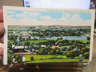 Vintage Old Ohio Postcard Wooster Birds Eye View Of Experimental Farm Station