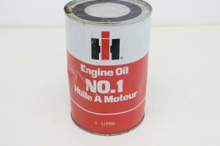Vintage Ih International Harvester Engine Oil Oil Can Tin 1 Quart Tractor M54
