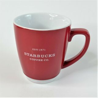 Starbucks Coffee Co 2008 Large Coffee Mug Cup Red With White Trim Est 1971 18 Oz