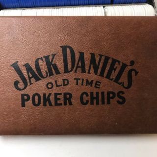 Vintage Jack Daniels Old No 7 Whiskey Plastic Poker Chip Set Old Time Red White