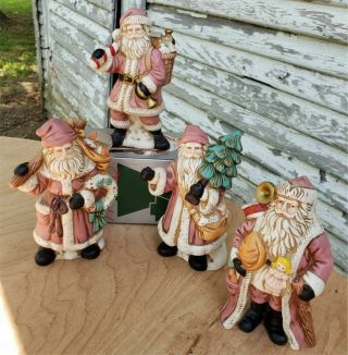 Old World Santa Claus Hand - painted Figurines Set of 4 2