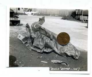 Ww2 Us Army Official Photo: German Buzz Bomb Location Censored Sliced