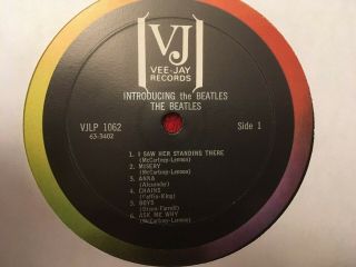 The Beatles " Introducing The Beatles " Lp Vee - Jay Vjlp 1062 12 " Rock Ex,