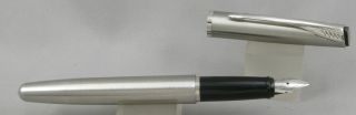 Parker Latitude Flighter Stainless Steel & Chrome Fountain Pen - Medium Nib