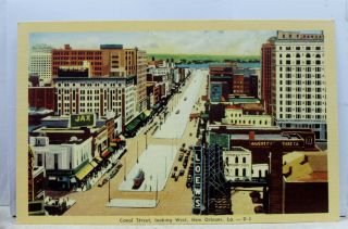 Louisiana La Orleans Canal Street West Postcard Old Vintage Card View Post