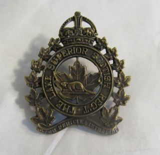 Wwii Lake Superior Scottish Regiment Canadian Army Cap Badge Military Insignia