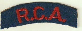 Rca Cloth Shoulder Title Royal Canadian Artillery