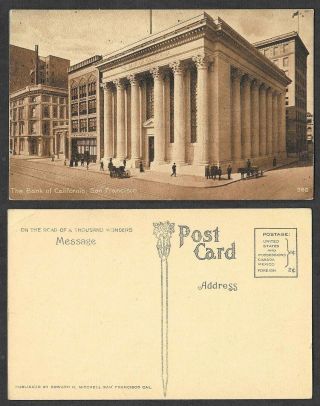 Old California Postcard - San Francisco - Bank Of California Building