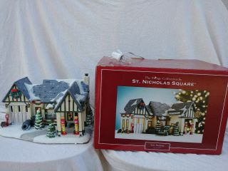St Nicholas Square - Christmas Village Houses - Gas Station - Lighted