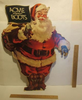 Vintage Cardboard Santa Claus - Acme Cowboyboots - /