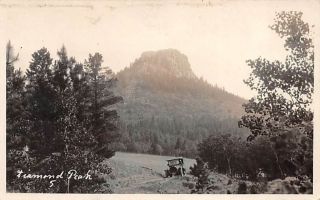H.  Svenson Rppc Diamond Peak,  Wyo - 8 Miles From Tie Siding - Old Car On Road