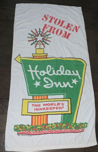 Vintage Holiday Inn Beach Bath Towel Cannon Made In Usa