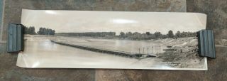 Yard Long Photo.  Wwii Pontoon Bridge Across The Red River 1941