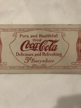 Rare Coca - Cola Ink Blotter 5 Cent w Bottles 