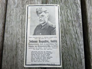 Napoli Italy 43 Sala Consilina Cassino Ww2 Silver Wound Badge German Death Card