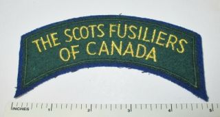 Canadian Army Shoulder Title Patch The Scots Fusiliers Of Canada
