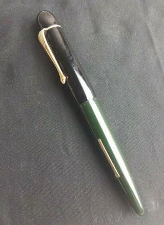Vintage Black/green Eversharp Fountain Pen With 14k Gold Nib