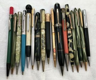 17 Vintage Mechanical Pencils.  Inc.  Whal Eversharp Gs And Many More