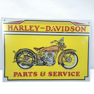 Vintage Harley Davidson Motorcycle Parts & Service Metal Tin Sign 14”x10