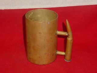 Wwii Us Army Navy Trench Art 50 Caliber Inert Shell Brass Beer Stein Decanter