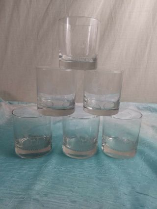 Canadian Mist Imported Whiskey Etched Elk Glass Set Of 6 On The Rocks