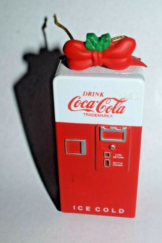 Estate Christmas Ornament 1994 Coca Cola Surprise Soda Machine Look Inside