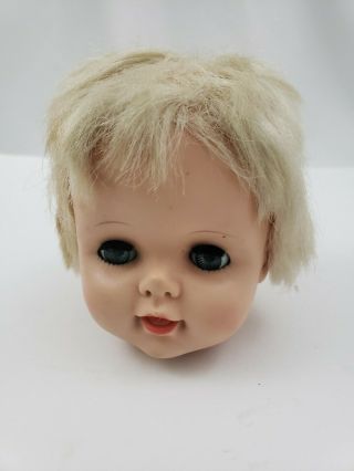 Scary Baby Doll Head Eyes Open Close Halloween Haunted Prop Planter Project