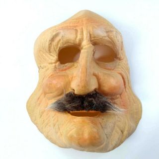 1979 Cesar Vintage Old Man Mustache Halloween Rubber Mask Costume No Straps