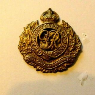 Ww2 Scarcer Cast Royal Canadian Engineers Cap Badge.  Possibly Field Made