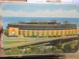 Vintage Old Ohio Postcard Cleveland Municipal Stadium Indians Baseball Field Mlb