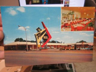 Vintage Old Oklahoma Postcard Elk City Flamingo Motel Restaurant Us Route 66 Rte