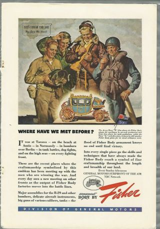 1945 Fisher Body Advertisement,  Armed Forces,  Fisher Napoleonic Coach Model