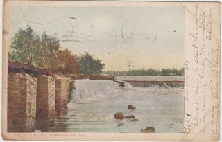 Montgomery Illinois Il Postcard 1906 Old Mill Ruins Aurora Chicago Lawn